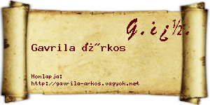 Gavrila Árkos névjegykártya